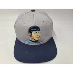 Vintage Star Trek Spock Blockhead American Needle Snapback Hat Cap Men Gray Blue
